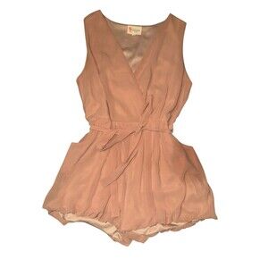 L’atiste by Amy Blush Wrap Romper Size S Tie Waist Sleeveless Romper Dressy Chic